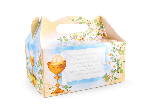 Decorative printed communion cake box - chalice - 10 pcs.