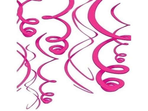 Swirl pink hanging decoration - 56 cm - 12 pcs.
