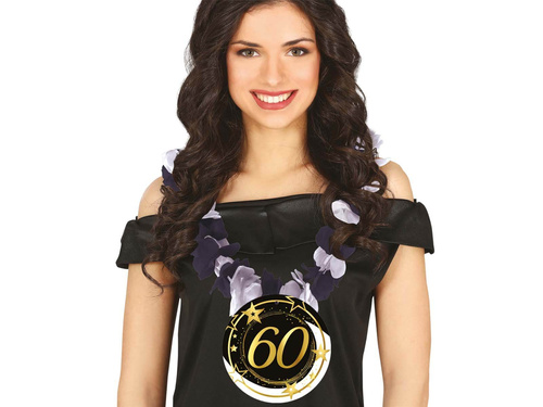 60th birthday necklace, black, 1 pc