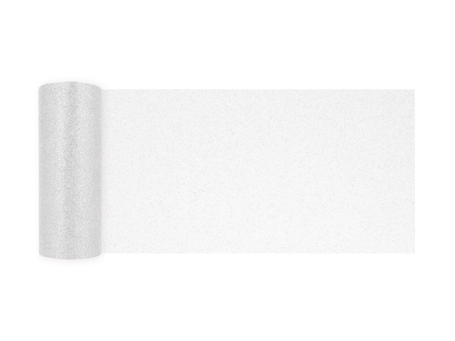 Tiul brokatowy srebrny - 15 cm x 9 metrów - 1 szt.