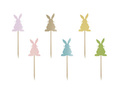 Easter bunny cake picks - 6 pcs.