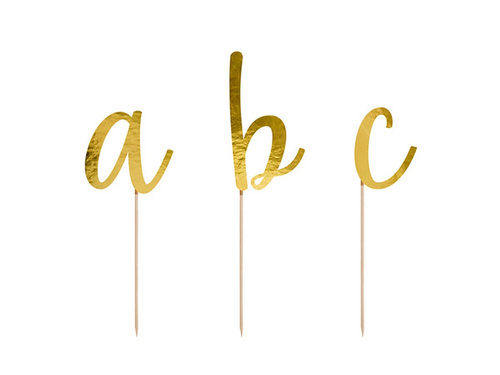 Golden Alphabet cake topper - 53 pcs.