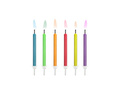 Colorful candles with colorful flames - 6 pcs.