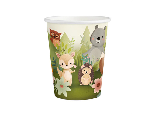 Kubeczki papierowe Leśni przyjaciele - 220 ml - 6 szt.