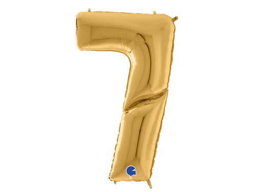Number 7 gold Foil Balloon - 163 cm - 1 pc