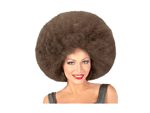 Duża peruka afro brązowa, wysokiej jakości