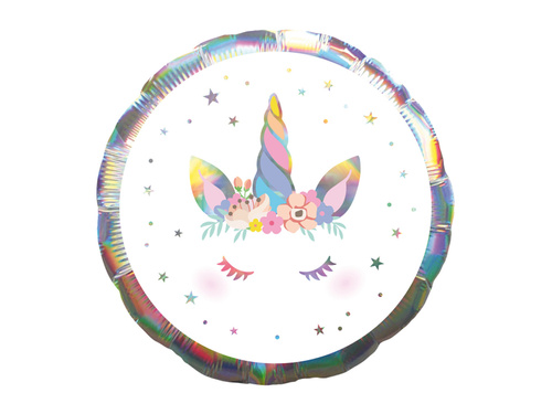 Iridescent Unicorn foil balloon - 43 cm - 1 pc.