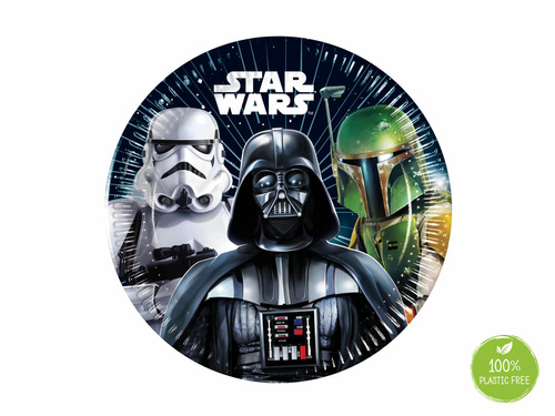 Talerzyki papierowe na urodziny Star Wars - 20 cm - 8 szt.