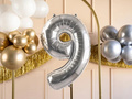 Number 9 silver Foil Balloon - 72 cm - 1 pc