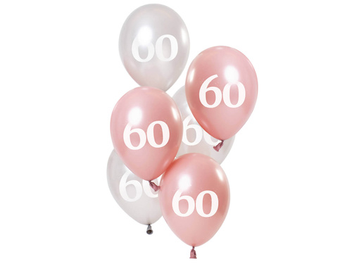 Set of balloons for sixtieth birthday Glossy pink - 23 cm - 6 pcs.