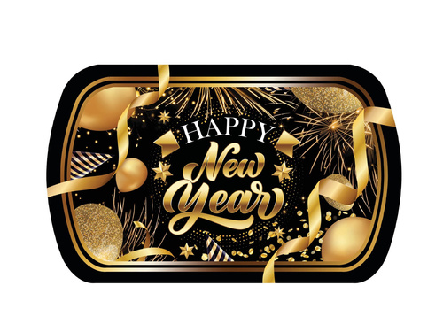 Tacka plastikowa Happy New Year - 39 x 24 cm - 1 szt.