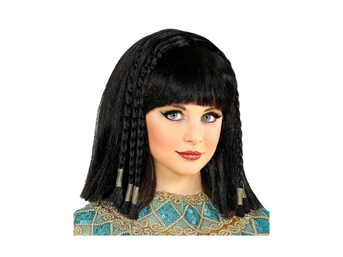 Peruka Kleopatry z ozdobionymi warkoczami