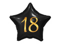 Foil balloon for the eighteenth birthday party black star - 48 cm - 1 pc.