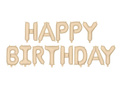 Balon foliowy Happy Birthday matowy beżowy - 340 x 35 cm
