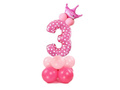Set of balloons with the number three pink - 15 pcs.