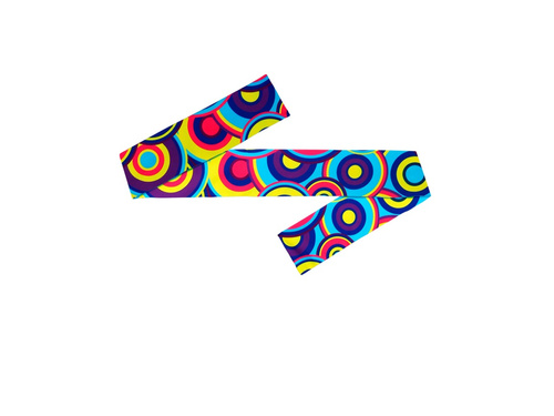 Opaska hipisowa niebieska Groovy Bubbles lata 70