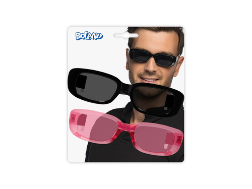 Zestaw 2 okularów imprezowych techno czarno-różowych