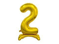 Balon foliowy stojący cyfra 2 złota - 74 cm