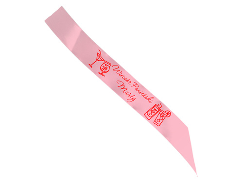 Szarfa personalizowana z imieniem na Wieczór Panieński - 140 cm - 1 szt.