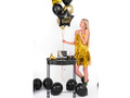 Balon foliowy gwiazda Happy Birthday czarny - 40 cm - 1 szt.