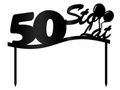 Topper z pleksi czarny na tort 50 urodziny - 1 szt.