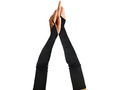 Black Fingerless Satin Gloves