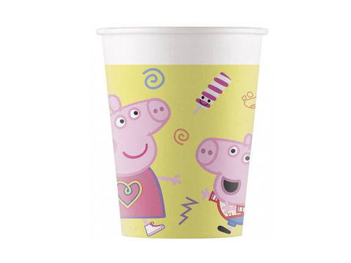 Kubeczki papierowe Świnka Peppa - 200 ml - 8 szt.