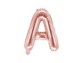Foil balloon letter "A" pink and gold - 35 cm