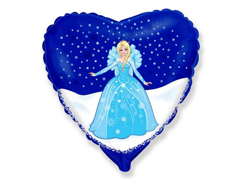 Balon foliowy serce Elsa Frozen - Kraina Lodu - 47 cm - 1 szt.