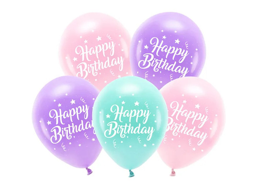 Happy birthday balloons - 26 cm - 5 pcs