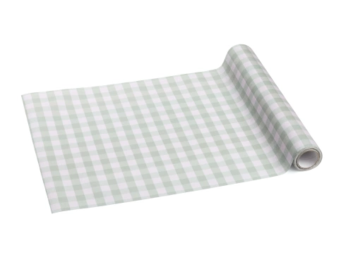 Dekoracja bieżnik na stół szałwiowy w kratkę - 40 cm x 5 m - 1 szt.