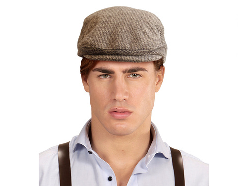 Brązowy beret angielski - płaski  - 1 szt.