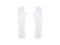 Rękawiczki karnawałowe białe długie - 42 cm