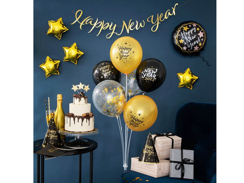 Happy New Year round foil balloon - 45 cm - 1 pc.