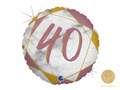 Balon foliowy na czterdziestkę różowe złoto - 46 cm - 1 szt.