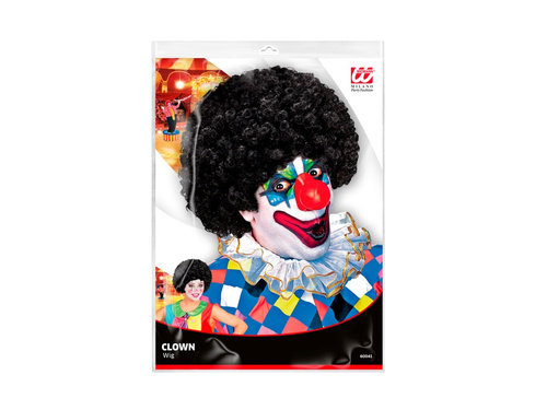Peruka klauna czarna włosy afro
