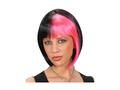 Peruka Zoey - czarna z różowymi pasemkami
