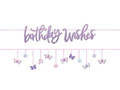 Birthday Wishes banners with butterflies - 2 pcs.
