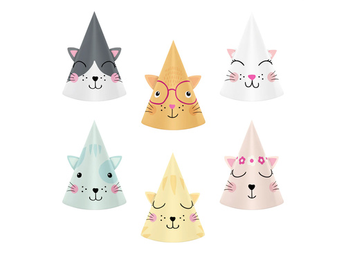 Paper caps Cats - 6 pcs.
