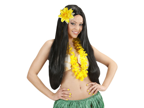 Yellow flower hair clip with glitter - 1 pc