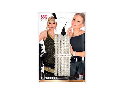 Luksusowa perłowa bransoletka ze strasem