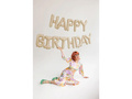Balon foliowy Happy Birthday matowy beżowy - 340 x 35 cm