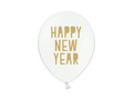 Happy New Year white balloons - 30 cm - 6 pcs.