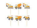 Construction site cupcake pickers - 6 pcs.