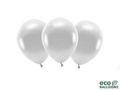 EKO Silver metalized latex balloons - large - 10 pcs.