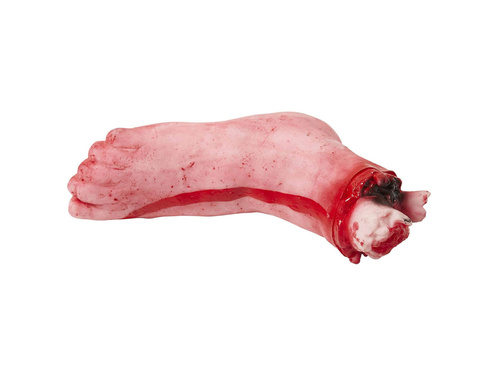 Amputated bloody feet
