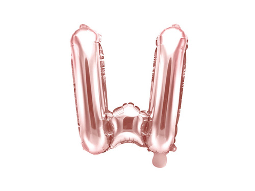 Foil balloon letter "W" pink and gold - 35 cm