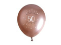 Latex balloons pink gold printed 50 - 30 cm - 6 pcs.