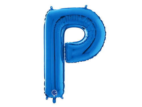 SuperShape Letter "P" Blue Foil Balloon - 66 cm - 1 pc