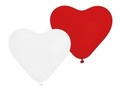 Red and white heart balloons - 25 cm - 5 pcs.